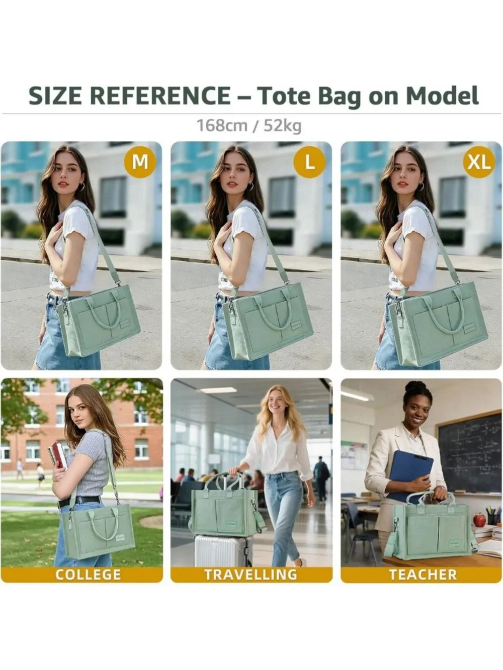 Stylish Multi-Compartment Canvas Tote Bag for Women - Perfect for Work & Travel